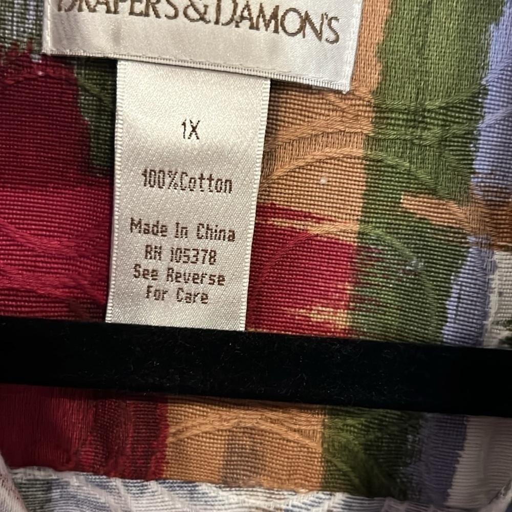 Drapers & Damons Cotton Textured Jacket Colorful Size 1X - Picture 6 of 10